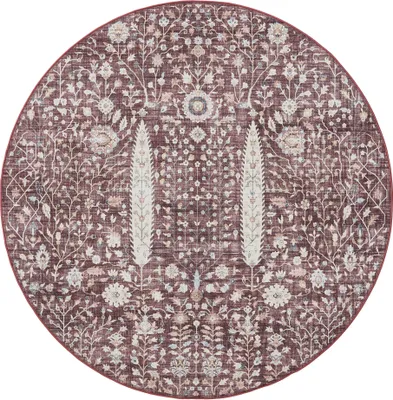 Produktbild von Interiyou Waschbarer Teppich Gent Bordeaux ø 120 cm rund