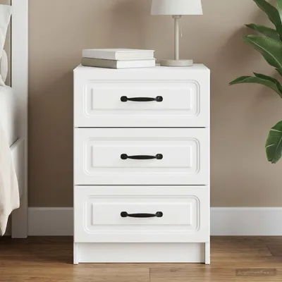 Immagine prodotto di Comodino con cassetti vidaXL, bianco, 43 x 41 x 63,5 cm, materiale a base di legno