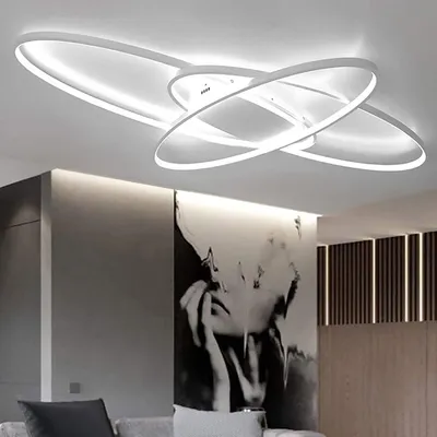Obrázek produktu pro Stropní světlo LED stmívatelné moderní bílé stropní svítidlo Stropní svítidlo s dálkovým ovládáním Lampa do obývacího pokoje 3 barvy 70W