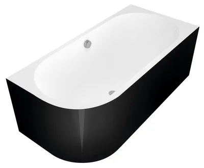 Produktbild von Polysan VIVA R MONOLITH asymmetrische Badewanne 170x75x60cm, weiß/schwarz