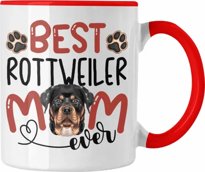 Produktbild von Trendation - Rottweiler Mom Besitzerin Tasse Geschenk Lustiger Spruch Geschenkidee Besitzerin Rottweiler Mama (Rot)