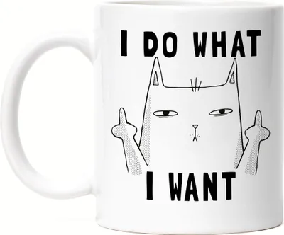 Produktbild von I Do What I Want Tasse Lustig Katze unhöflich Spruch Cat Katzenliebhaber Geschenk Kollege Kollegin Büro-Tasse