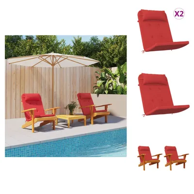 Image de vidaXL Coussins d'adirondack 2 pcs. Rouge Tissu Oxford - Coussin d'assise
