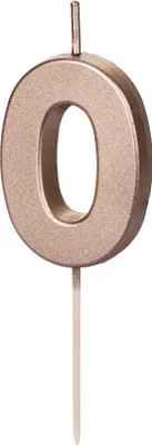 Produktbild von Geburtstagskerze Zahl 0, roségold, 4,5cm
