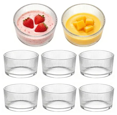 8 Dessertgläser 200 ml, Glas, stapelbar, spülmaschinengeeignet