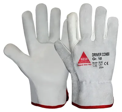 Produktbild von Hase 5-Fg.-Sicherheitshandschuhe DRIVER-COMBI aus Nappaleder, Größe 10 12 Stk