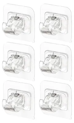 Imagen del producto de Soportes autoadhesivos para cortinas, soportes fijos, transparentes, paquete de 6 unidades