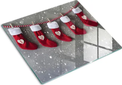 Obrázok produktu pre Sklenená ochranná doska – Kryt varnej dosky – Kryt na indukčnú dosku – 60x52 cm – Rýchle čistenie – Tvrdené sklo – Adventný kalendár