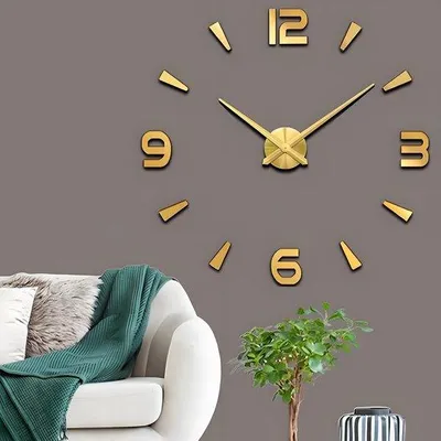 Produktbild von Decoratieve Wandklok 3D (Goud)