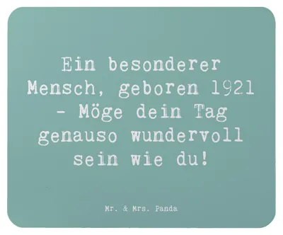 Produktbild von Mr. & Mrs. Panda Mousepad Spruch 1921 Geburtstag - Meeresbrise - Geschenk, pc mauspad, Geburtstagsgeschenk, geboren, Alter, Geburtsjahr, Happy Birthday, Mouse Pad, laptop