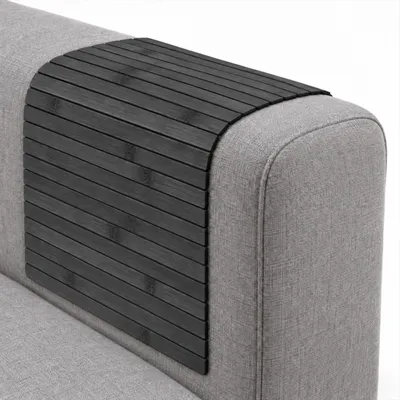 Immagine prodotto di Supporto per braccioli in bambù marrone – Flessibile – Antiscivolo – 44 x 24 cm – Nero