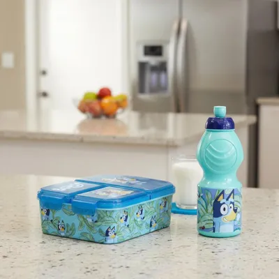 Produktbild von Bluey Bingo Kinder 2 teiliges Set Brotdose mit 3 Kammern Trinkflasche