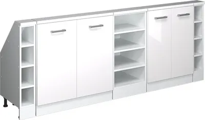 Produktbild von Dachschrägenschrank-Set Vicco Rion Weiß Hochglanz 5er Set, Model 56063
