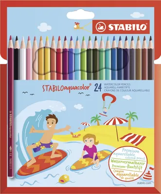 Produktbild von Aquarell-Buntstift - STABILO aquacolor - 24er Pack - mit 24 verschiedenen Farben