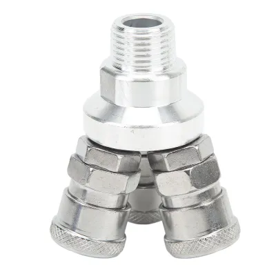 Imagen del producto de Conector rápido de 3 vías, conector universal, conector rápido G1/2, conector rápido de 3 vías con rótula, accesorios para compresor de aire con rótula, accesorios para compresor de aire