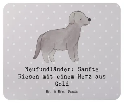 Produktbild von Mr. & Mrs. Panda Mauspad Neufundländer Liebe - Grau Pastell - Geschenk, Mouse Pad, Familienhund, Hunderasse, Mousepad, Hunderassen Charakter, liebevolle Hunde, loyal, pc