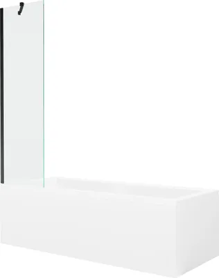 Immagine prodotto di Mexen Cubik vasca rettangolare 160 x 70 cm con pannello e schermo a 1 anta 50 cm, trasparente, nero - 550316070X9505000070