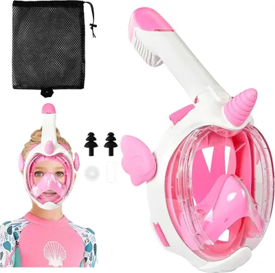 Immagine prodotto di Maschera da snorkeling per bambini Visibilità a 180° Design anti-appannamento e anti-perdita - Sistema di respirazione migliorato Dry Top Set da snorkeling per bambini.