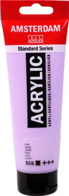 A tube of Amsterdam Standard Series acrylic paint in a light purple color.
