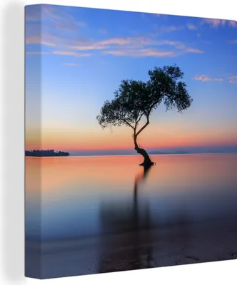 Produktbild von MuchoWow® - Leinwandbilder - Baum im Wasser, Wandbild, Wanddeko Bilder Wohnzimmer, 20x20 cm