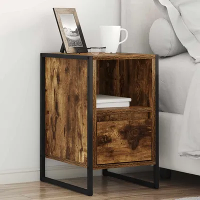 Image de vidaXL Table de chevet, 2 pièces, anthracite, 39,5 x 30 x 50 cm, panneau de fibres de bois