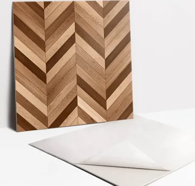 Produktbild von Fliesenaufkleber Set für Bad und Küche - 9 Fliesen Selbstklebend PVC - 30 x 30 - Holzparkett