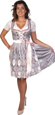 Produktbild von EMELY Dirndl Trachtenkleid Damen 2:TLG Dunkelgrau/Rosa 44
