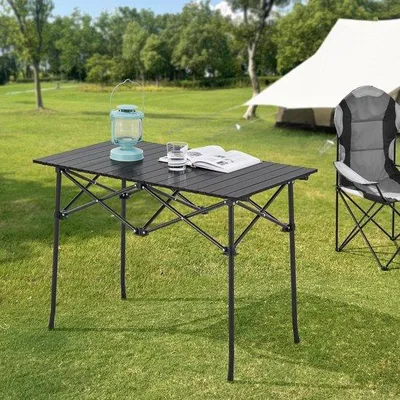 Produktbild von Klapptisch Aluminium - Faltbar und platzsparend - 94x55x68 cm - Schwarz
