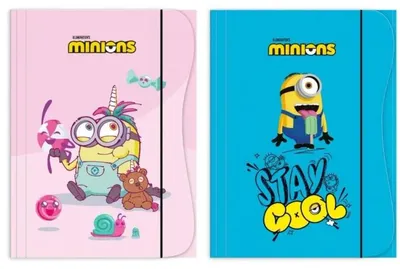 Produktbild von Ordner im A4-Format mit Gummiband, Motiv: Minions, Kinderauswahl - Beniamin