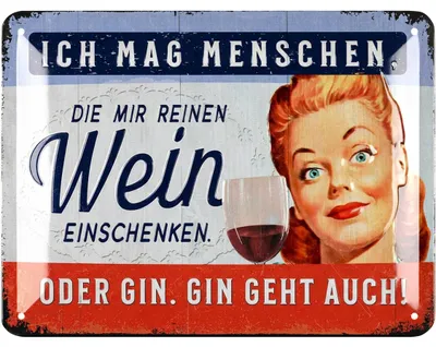 Produktbild von LANOLU Blechschilder retro Bar Deko, Bar Schild GIN, lustiges Blechschild Küche mit Spruch, Cocktail Schild Metallschilder vintage 15x20cm