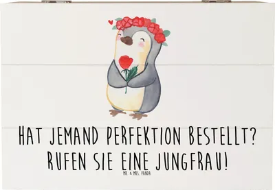 Produktbild von Mr. & Mrs. Panda Box Jungfrau Perfektion 22 x 15 cm - Weiß - Geschenk, Detailverliebtheit, schatztruhe, geschenkkiste, Organisationstalent, Sternzeichen, Truhe, Horoskop