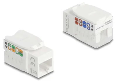 Image de Delock Keystone Modul RJ45 Buchse zu LSA Cat.6A UTP 90° werkzeugfrei