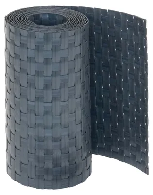 Produktbild von Jardinion Sichtschutzstreifen 250x19cm Polyrattan, Anthrazit, für Doppelstabmatten, Doppelstabmattenzaun Sichtschutz Stabmattenzaun Zaunblende in Rattan Optik, Balkon Zaun Sichtschutzmatte Garten