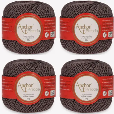 Obrázok produktu pre 4x Anchor Freccia 6 – jemná bavlnená priadza na háčkovanie (farba 00589)