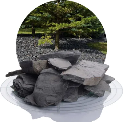 Produktbild von Schicker Mineral-Schiefer Ziersplitt schwarz 25 kg-40-70mm