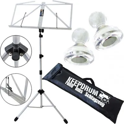 Zdjęcie produktu dla statyw muzyczny keepdrum MUS3SV srebrny z 2 magnesami