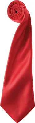 Image de Cravate en satin Premier pour homme, unie RW1152 (taille unique) (Rouge)