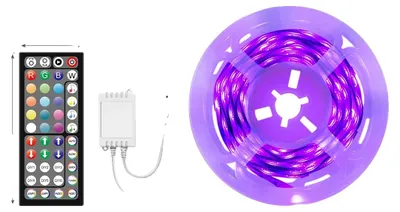Immagine prodotto di Striscia LED, controllo Bluetooth, colori RGB regolabili, striscia LED musicale a 24 V, 30 m