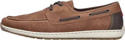 Image de Rieker, modèle : 0881624 088. Chaussures pour hommes. Mocassins en cuir marron, style décontracté