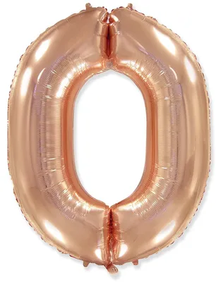 Obrázek produktu pro Fóliový balónek číslice 0 - rosegold - růžovo zlatá - 102 cm
