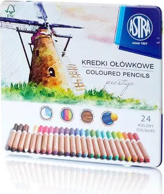 Produktbild von Astra Zedernholzstifte, 24 Farben, Metallverpackung, 312117002