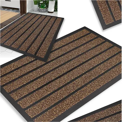 Produktbild von Fußmatte 60x90 cm Fussmatten Rutschfest Schmutzfangmatte für Innen und Außenbereich Braune Türmatte Ideal für Haustür und Büro Haustürmatte