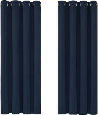 Obrázek produktu pro Zatemňovací závěsy Unyqoos® (balení 2 kusů), 100% polyester, rozměry 160 x 117 cm (výška x šířka) – s termoizolační a zvukotěsnící vlastností díky černé vrstvě, vhodné do ložnice