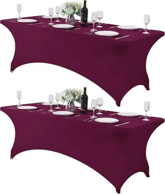 Produktbild von Famanu Stretch-Tischdecke 2 Stück - Universell passend für Tischgrößen 20 cm, 1,2 m oder 1,8 m