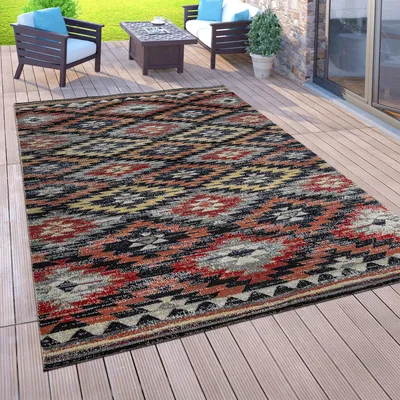 Produktbild von Outdoor-Teppich Für Balkon, Kurzflor Mit Orient-Design, versch. Farben u. Größen Grösse 60x100 cm