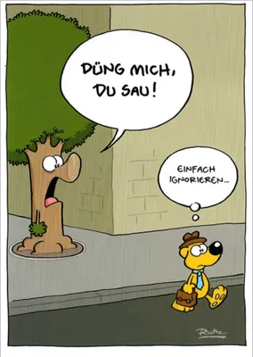 Produktbild von Cartoon-Postkarte Ralph Ruthe "Düng mich, Du Sau!"