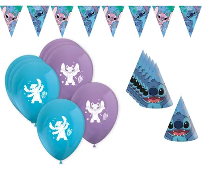Produktbild von 15-tlg. Stitch & Angel Partyset für Kindergeburtstag