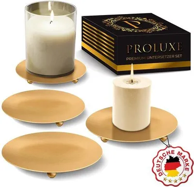 Immagine prodotto di Eleganti portacandele in metallo, set da 4 pezzi, color oro