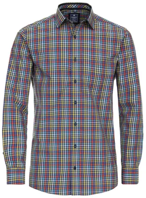 Produktbild von REDMOND Langarmhemd Comfort Fit Blau kariert M