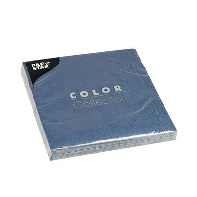 Zdjęcie produktu dla Serwetki 3-warstwowe składane na 1/4 33 cm x 33 cm ciemnoniebieskie